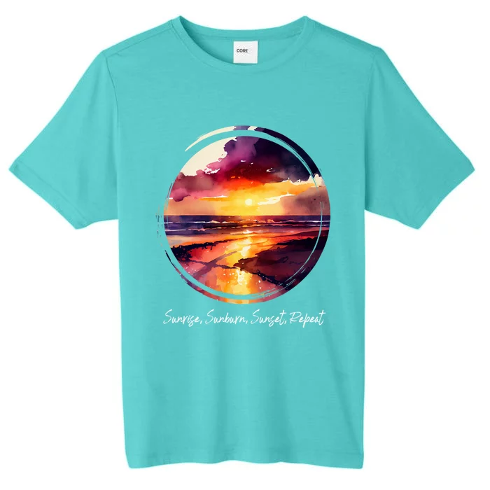 Summer Saying Sunrise Sunburn Sunset Repeat Tropical Beac Cool Gift ChromaSoft Performance T-Shirt