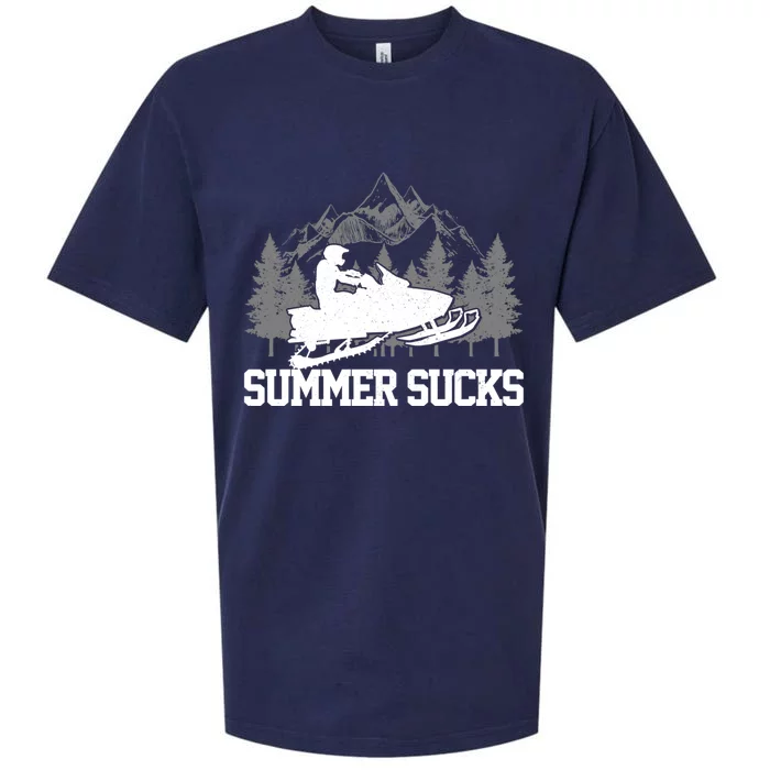 Snowmobile Summer Sucks Funny Motor Sled Vintage Gift Sueded Cloud Jersey T-Shirt