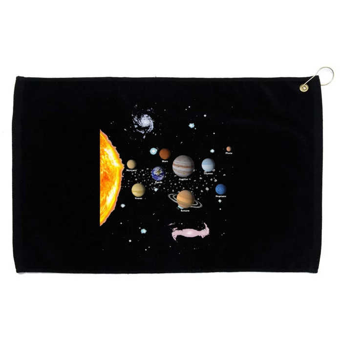 Solar System STEM Kids Realistic Space Grommeted Golf Towel