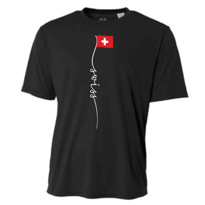 Switzerland Signature Swiss Flag Cooling Performance Crew T-Shirt