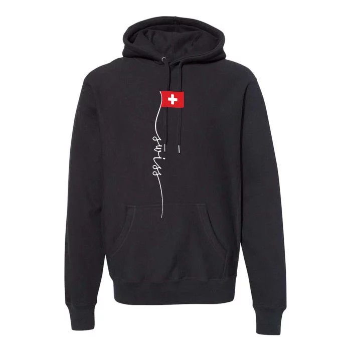 Switzerland Signature Swiss Flag Premium Hoodie