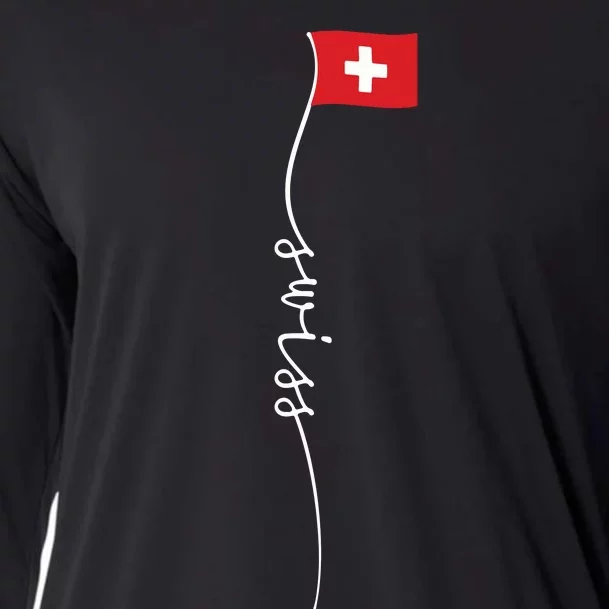 Switzerland Signature Swiss Flag Cooling Performance Long Sleeve Crew