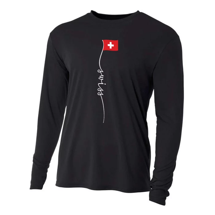 Switzerland Signature Swiss Flag Cooling Performance Long Sleeve Crew