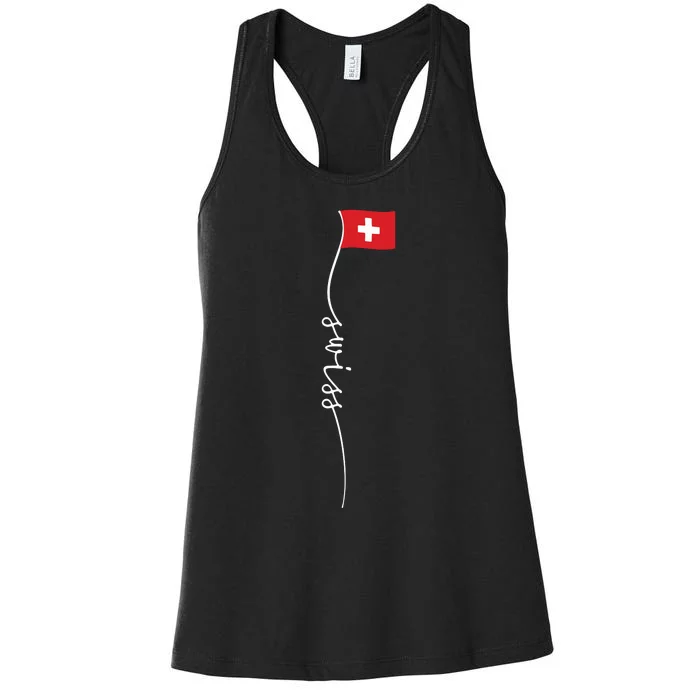 Switzerland Signature Swiss Flag Women's Racerback Tank