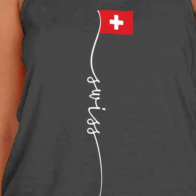 Switzerland Signature Swiss Flag Women's Knotted Racerback Tank