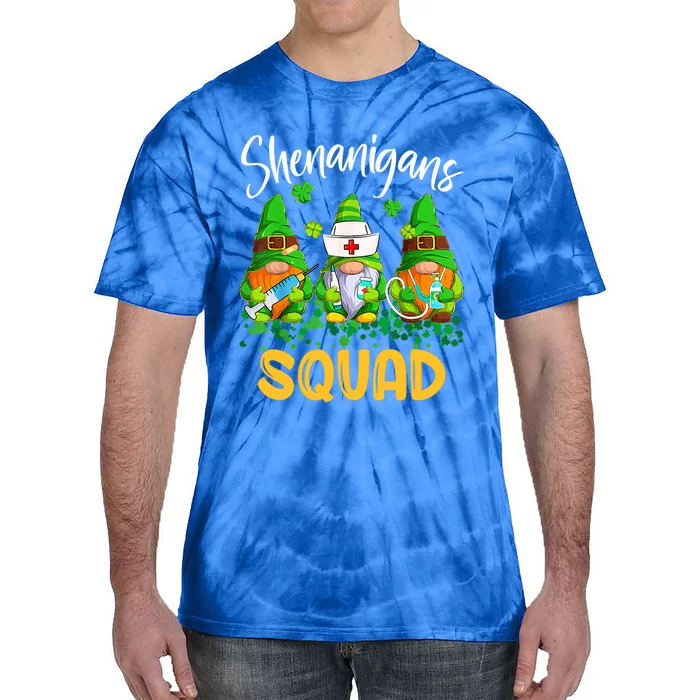 Shenanigans Squad St Patricks Day Gnomes Nurse Stethoscope Meaningful Gift Tie-Dye T-Shirt