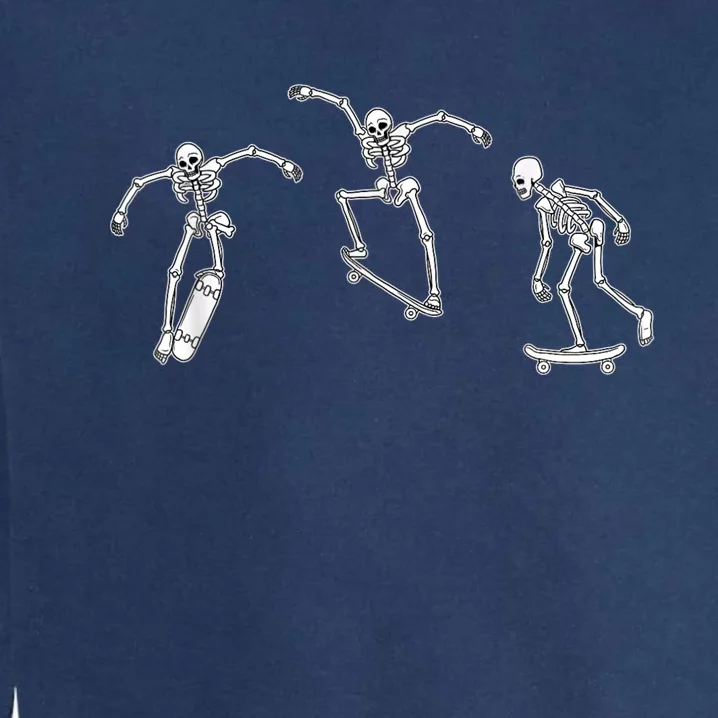 Skateboarding Skeletons Skeleton Skater Halloween Skate Garment-Dyed Sweatshirt