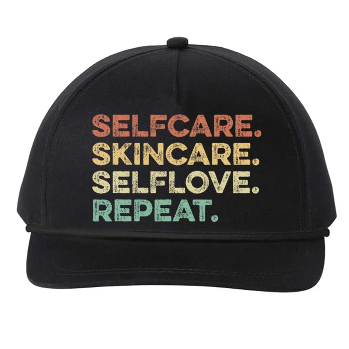 Selfcare Skincare Selflove Repeat Esthetician Snapback Five-Panel Rope Hat