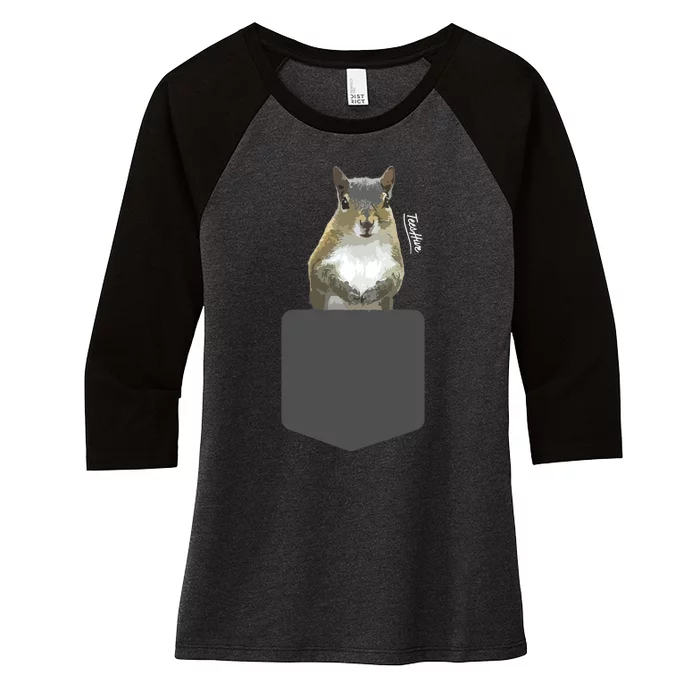 Squirrel Squirrel Women's Tri-Blend 3/4-Sleeve Raglan Shirt