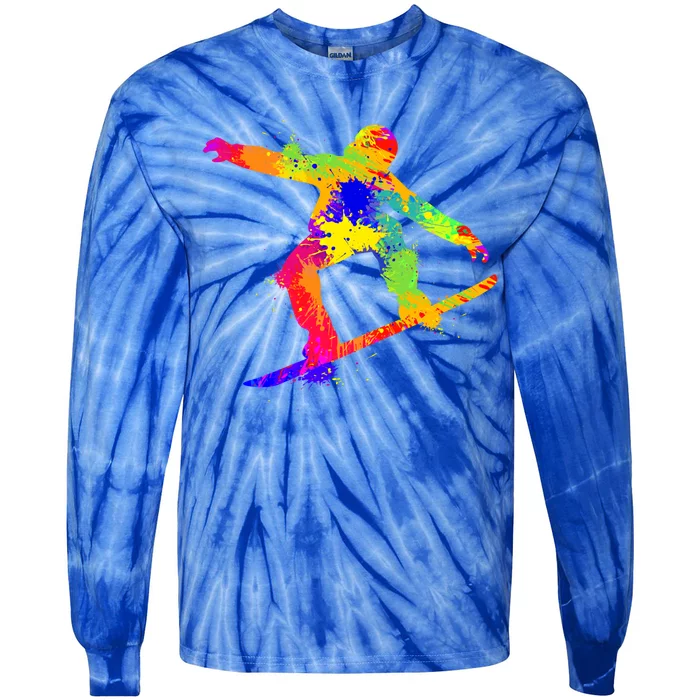 Snowboard Snowboarder Snowboarding Cool Gift Tie-Dye Long Sleeve Shirt