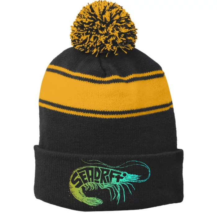 Seadrifter Shrimp Stripe Pom Pom Beanie