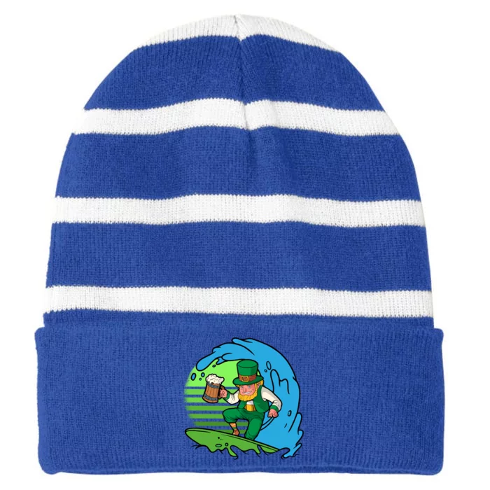 Summer Surfing St Patricks Gift Striped Beanie with Solid Band