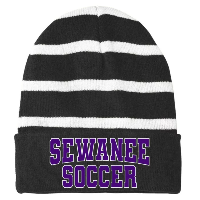 Sewanee Soccer Striped Beanie with Solid Band