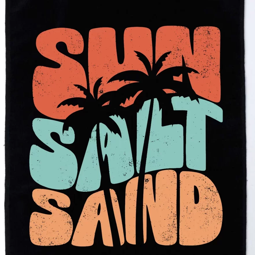 Sun Salt Sand Funny Beach Lover Summer Vacation Palm Tree Platinum Collection Golf Towel