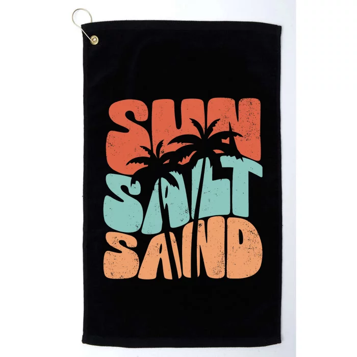 Sun Salt Sand Funny Beach Lover Summer Vacation Palm Tree Platinum Collection Golf Towel