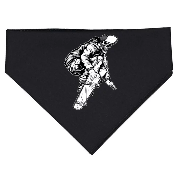 Skateboarding Skater Skate Board Skeleton USA-Made Doggie Bandana