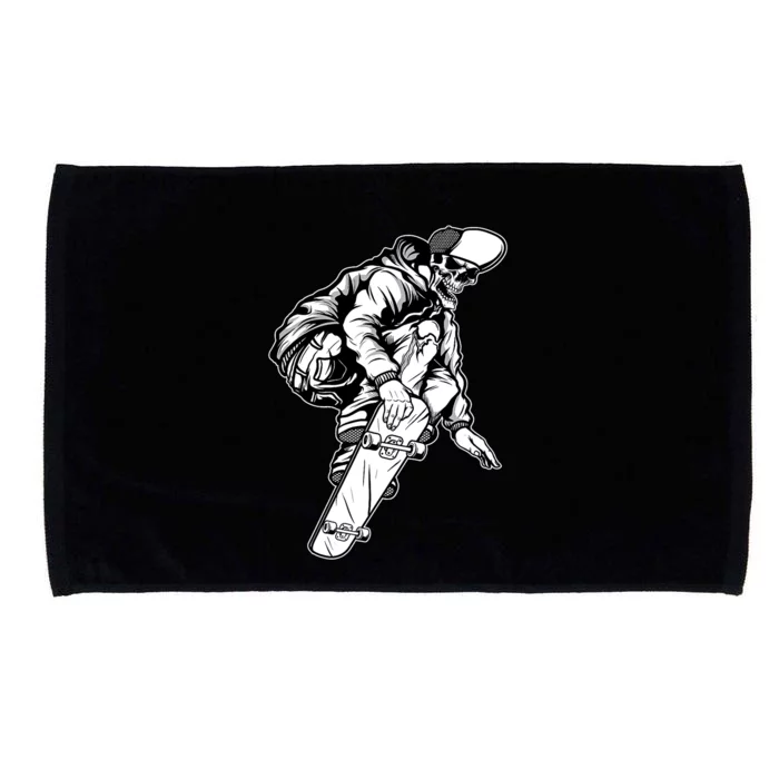 Skateboarding Skater Skate Board Skeleton Microfiber Hand Towel