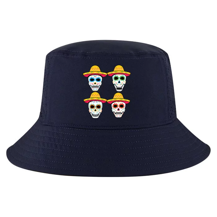 Sugar Skull Sombrero Dia De Los Muertos Mexican Day Of Dead Cool Comfort Performance Bucket Hat