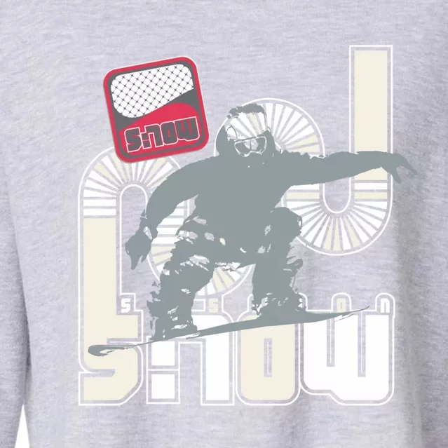 Snow Skiing Ski Graphic Gift Cropped Pullover Crew