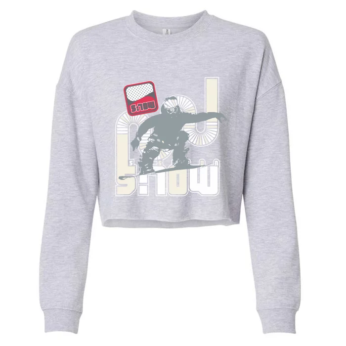 Snow Skiing Ski Graphic Gift Cropped Pullover Crew