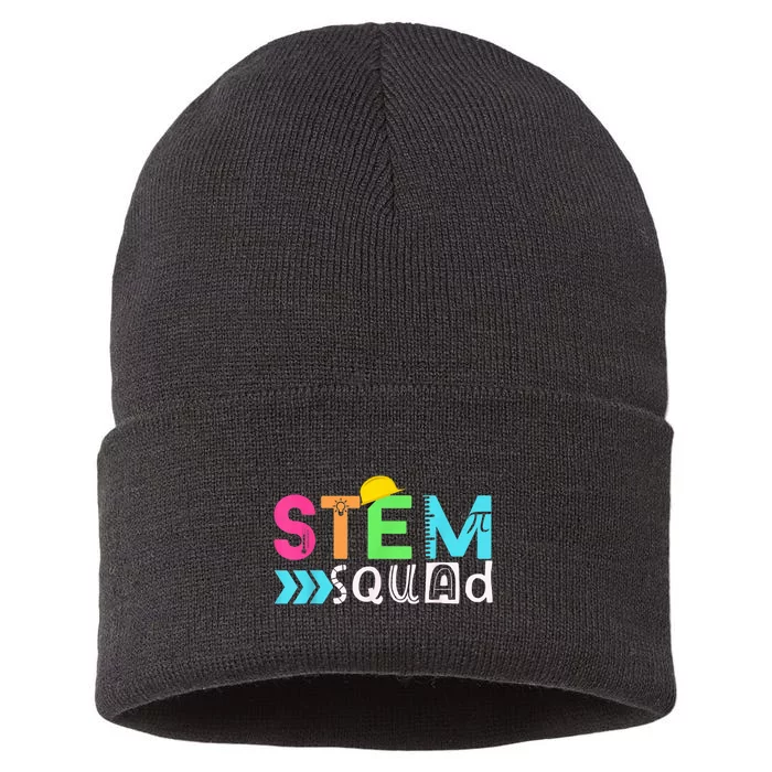 STEM Squad Science Technology Engineering Math Teacher Gift Sustainable Knit Beanie