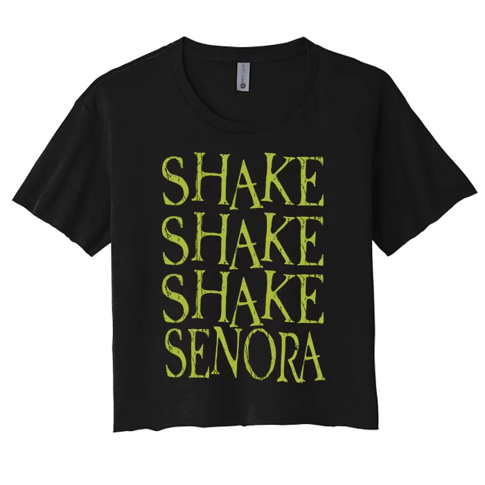 Shake Shake Shake Horror Halloween Quote Halloween Movie Inspired Women's Crop Top Tee