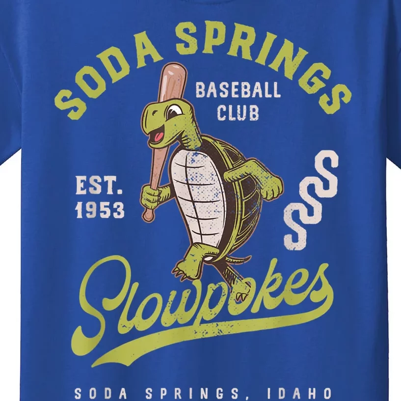 Soda Springs Slowpokes Retro Minor League Baseball Team Kids T-Shirt