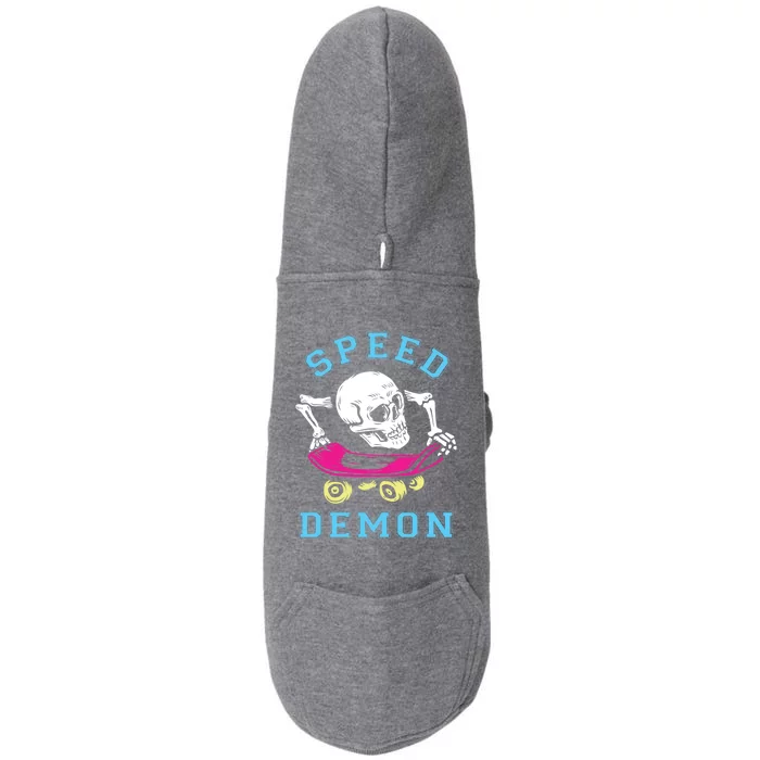 Skateboard Skull Skateboarding Retro Rad Skater Skate Grunge Cool Gift Doggie 3-End Fleece Hoodie