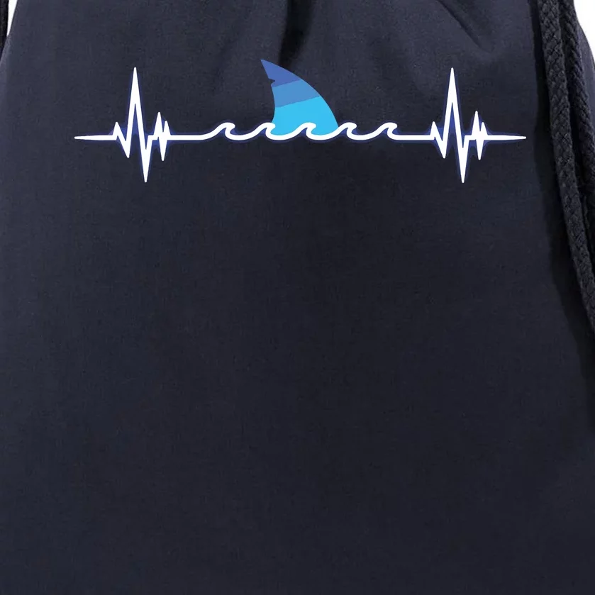 Shark Shirts, Shark Lover Gift, Shark Heartbeat Drawstring Bag