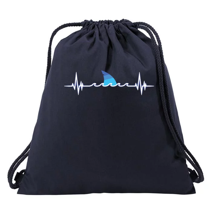 Shark Shirts, Shark Lover Gift, Shark Heartbeat Drawstring Bag