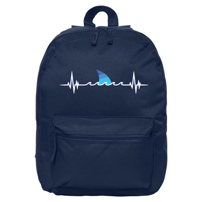 Shark Shirts, Shark Lover Gift, Shark Heartbeat 16 in Basic Backpack