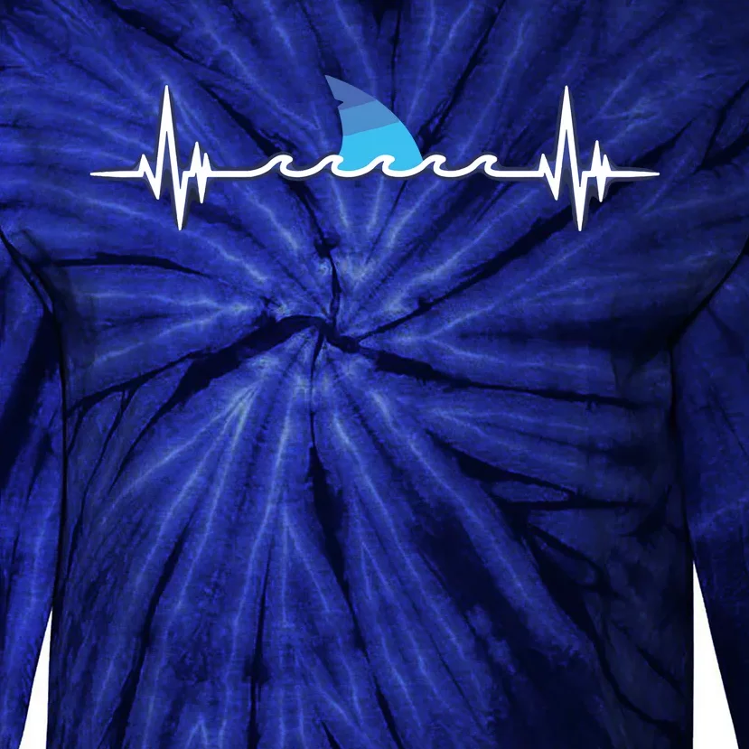 Shark Shirts, Shark Lover Gift, Shark Heartbeat Tie-Dye Long Sleeve Shirt