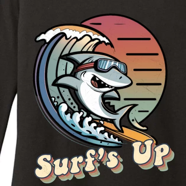 Surfer Shark SurfS Up Womens CVC Long Sleeve Shirt