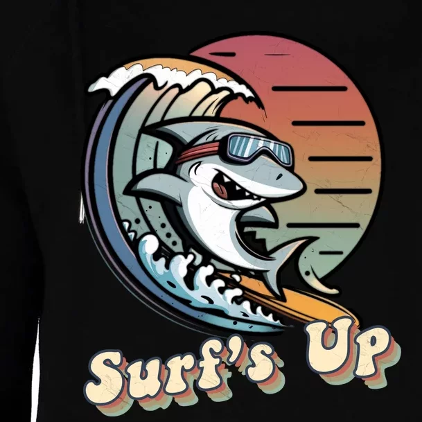 Surfer Shark SurfS Up Womens Funnel Neck Pullover Hood