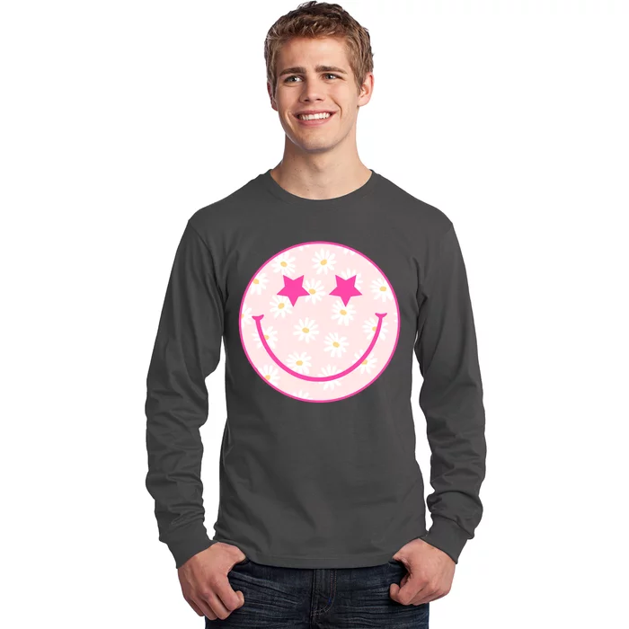 Sunflower Star Smiley Retro Long Sleeve Shirt