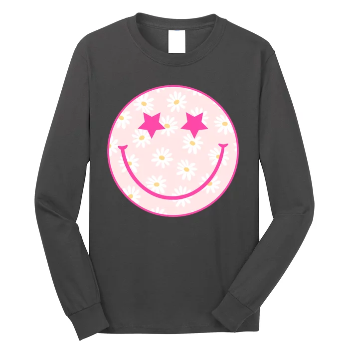 Sunflower Star Smiley Retro Long Sleeve Shirt