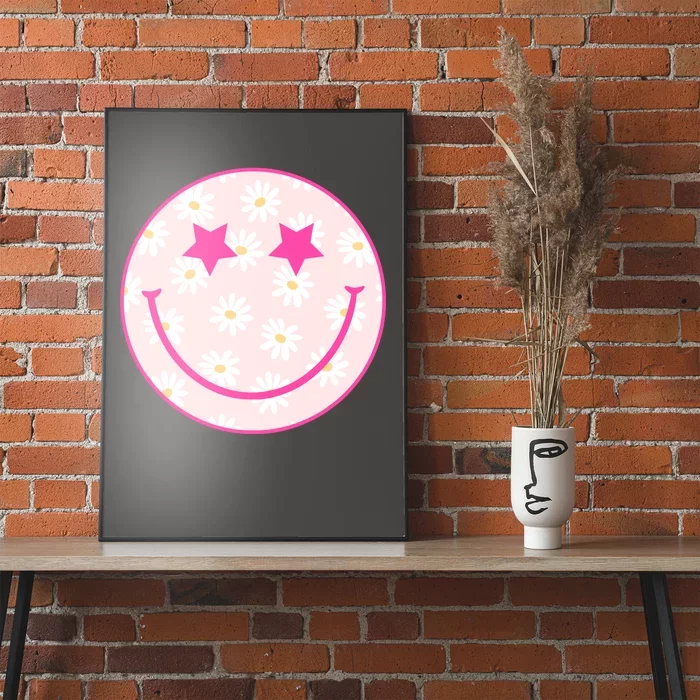 Sunflower Star Smiley Retro Poster