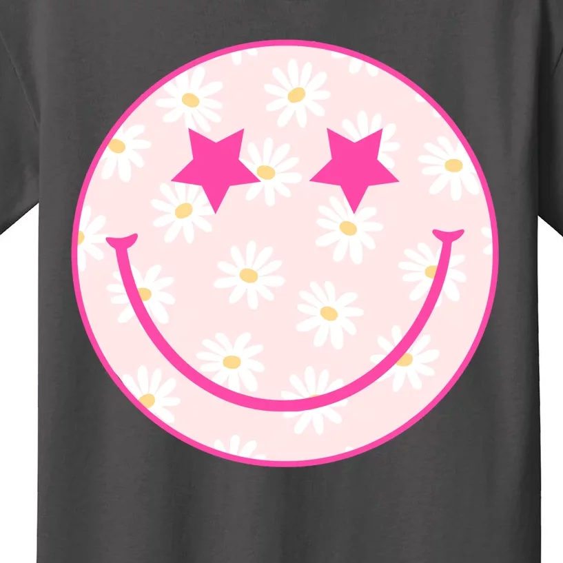 Sunflower Star Smiley Retro Kids T-Shirt