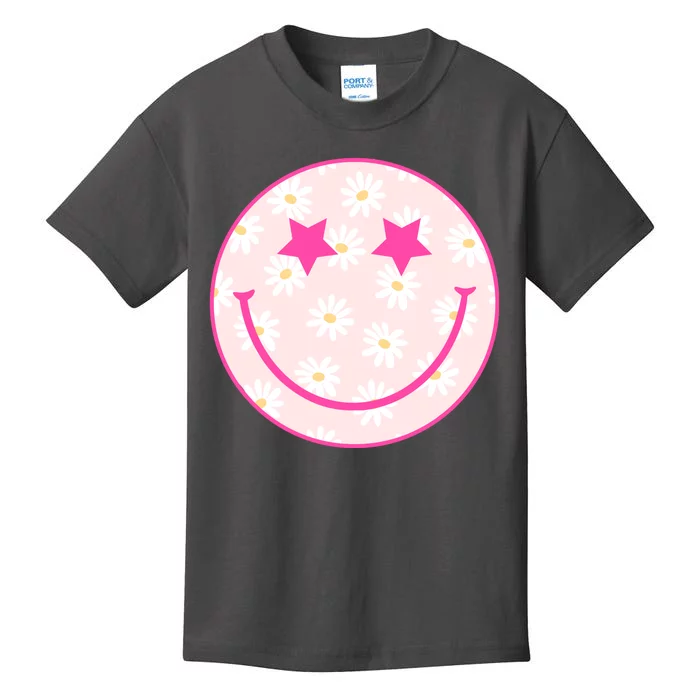 Sunflower Star Smiley Retro Kids T-Shirt