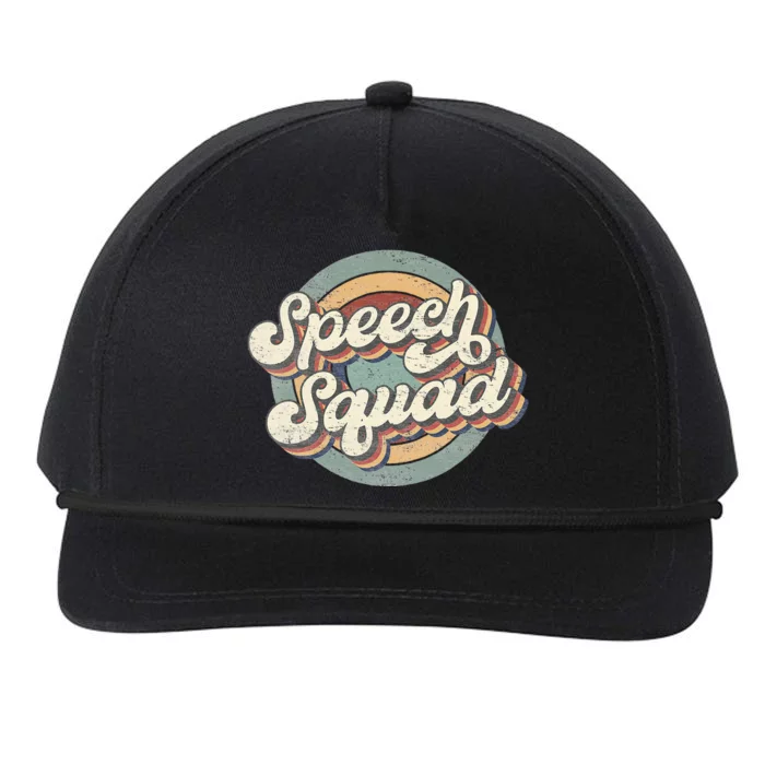 Speech Squad Speech Therapy Crew Hello Back To School Team Snapback Five-Panel Rope Hat