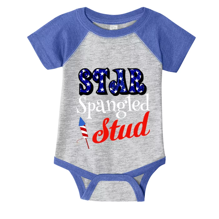 Star Spangled Stud 4th Of July Cool Gift Patriotic Gift Infant Baby Jersey Bodysuit