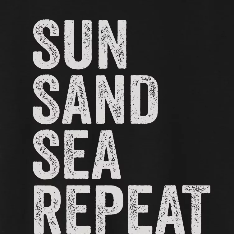 Sun Sand Sea Repeat Beach Surf Life Style Summer Vacation Women's Crop Top Tee