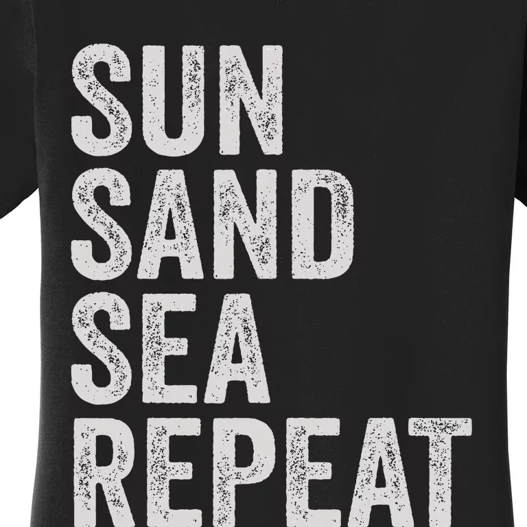 Sun Sand Sea Repeat Beach Surf Life Style Summer Vacation Women's T-Shirt