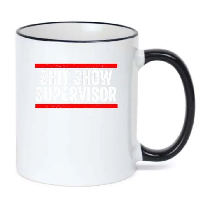 Shit Show Supervisor Sarcastic Distressed Black Color Changing Mug