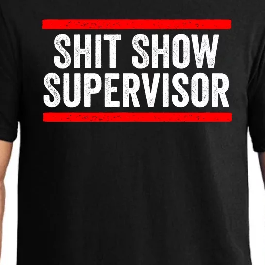 Shit Show Supervisor Sarcastic Distressed Pajama Set