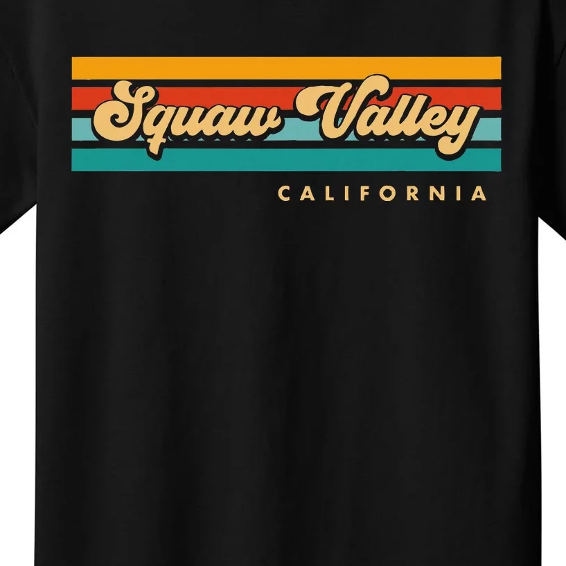 Sunset Stripes Squaw Valley California Kids T-Shirt