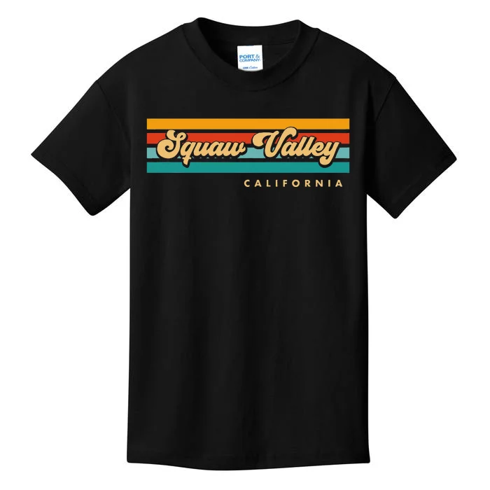 Sunset Stripes Squaw Valley California Kids T-Shirt