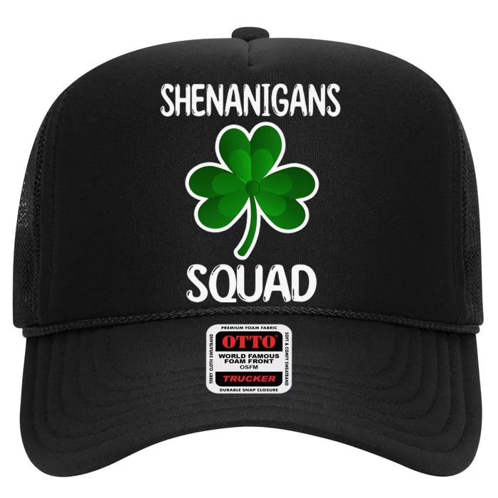 Shenanigans Squad st patrick green shamrocks Clover High Crown Mesh Trucker Hat