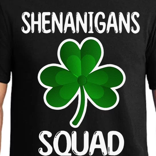 Shenanigans Squad st patrick green shamrocks Clover Pajama Set