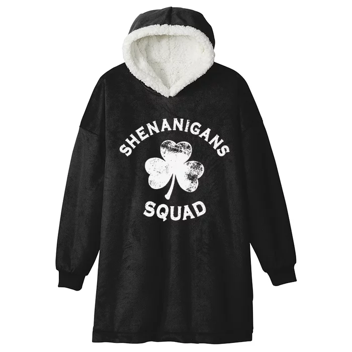 Shenanigans Squad St Patricks Day Funny saint irish shamrocks Hooded Wearable Blanket